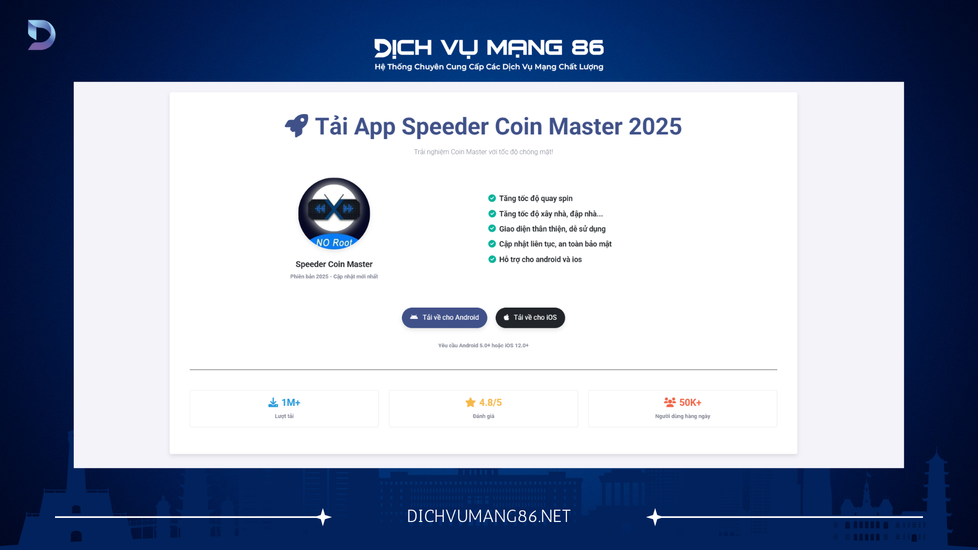 Tải app tăng tốc độ game coin master